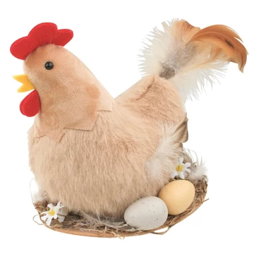 Plüss barna csibe tojásokkal 24x20x12cm