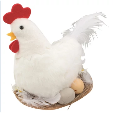 Plüss fehér csibe tojásokkal  24x20x12cm