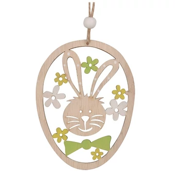 Felakasztható  fa tojás nyuszival 10cm