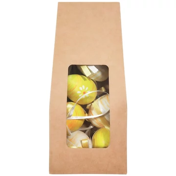  Felakasztható,  mintás műanyag tojások   papírzacskóban  6cm/6db 