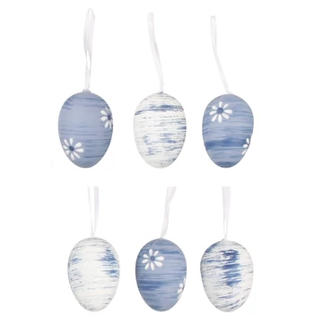  Felakasztható,  kék műanyag tojások    6cm/6db