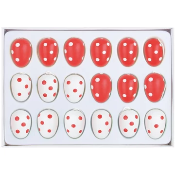 Felakasztható fából készült tojás 2,5cm/18db dobozban