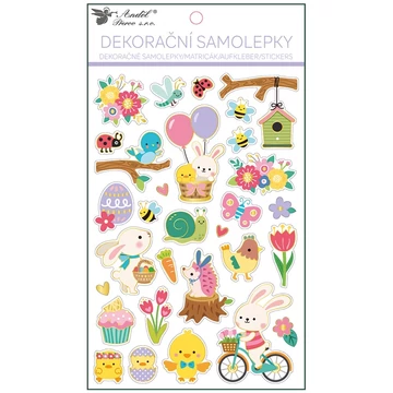 Öntapadó matrica 14,5x25cm -  Húsvéti motívumok