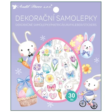 Öntapadó matrica 13x15,5cm - 30 db habszivacs nyuszi 