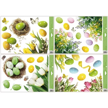 Dekorációs ablakmatrica - Színes húsvéti tojások 42x30cm