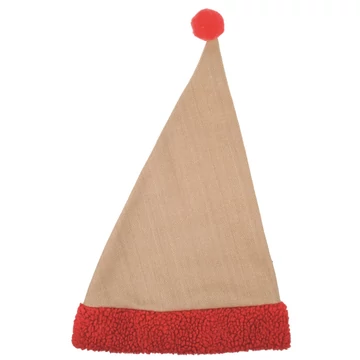 Juta Mikulás sapka piros szegéllyel 30x47cm