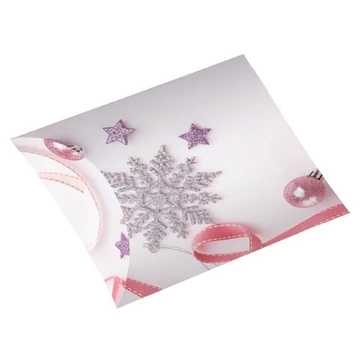 Összehajtható ajándékdoboz csillámos hópehellyel S/16x11cm/