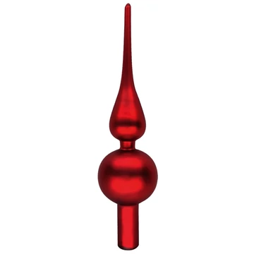 Karácsonyfa csúcsdísz üvegből 24cm matt piros