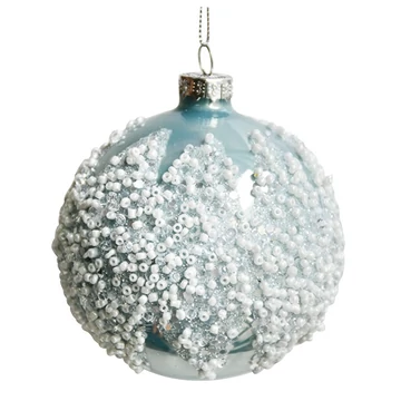 Kézzel készített dekorált üveggömb 8cm, 4db