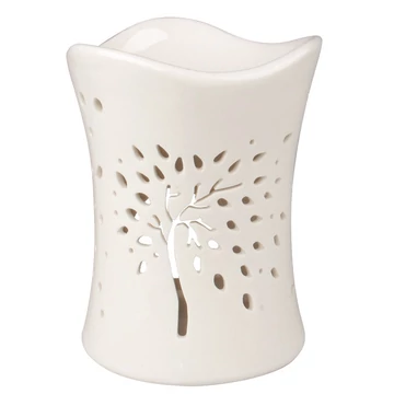 Aromalámpa, fehér porcelán fa motívum 10x13 cm