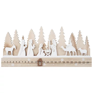 Fa adventi naptár betlehemi panorámával 40x18 cm