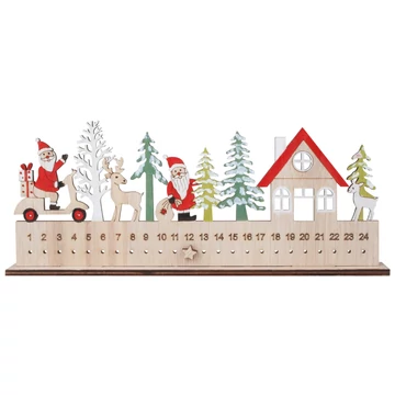 Fa adventi naptár télapóval  25x10 cm