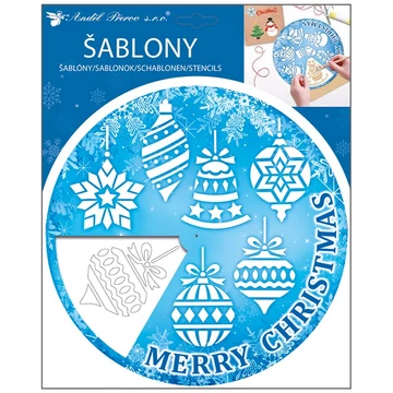 Műanyag forgó sablon  25,5x31 cm  - Karácsonyi díszek motívumokkal