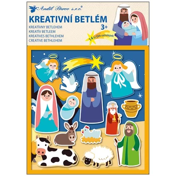 Betlehemi kép 21 x 26 cm  - Nyomtatott kép habszivacs matricákkal