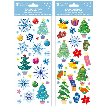 Matrica  13 x 34,5 cm  -  Csillámos karácsonyi grafikák