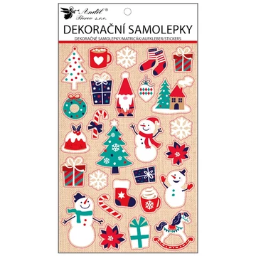 Matrica  14,5 x 25 cm  - Karácsonyi motívumok