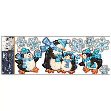 Matrica  57 x 20 cm  - Plasztik pingvinek