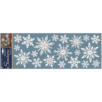 Matrica  57 x 20 cm  - Fém hatású hópelyhek