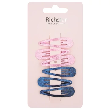 Csillámos hajcsat 5 cm, 6 db