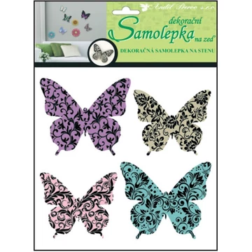Falmatrica 20 x 20 cm -  3D mintás pillangók  / 4 pillangó