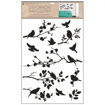 Falmatrica 42 x 60 cm  - Fekete ágak madarakkal 