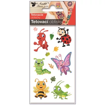 Tetováló matrica 7,5 x 12 cm bogárkák