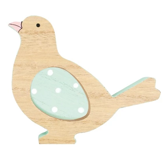 Fa madár állványon 12cm - menta színű