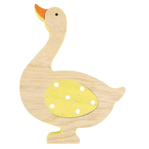 Álló fa liba 16cm - sárga