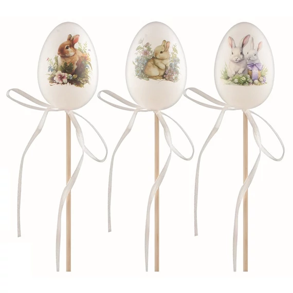 Műanyag tojás pálcán 6cm 