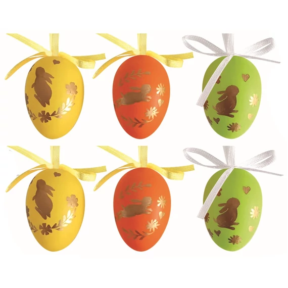 Felakasztható, műanyag tojás 6cm/6db 