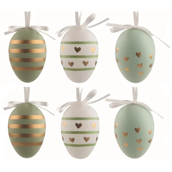  Felakasztható, műanyag tojás 6cm/6db  