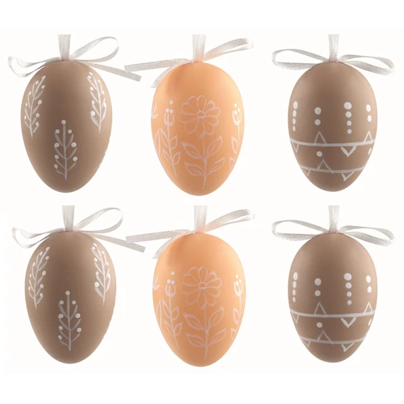  Felakasztható, műanyag tojás 6cm/6db  