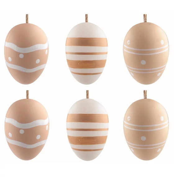  Felakasztható, műanyag tojás 6cm/6db  