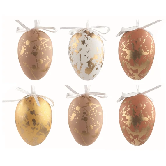  Felakasztható, műanyag tojás 6cm/6db  