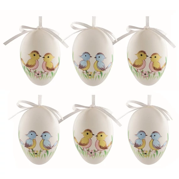  Felakasztható, műanyag tojás 6cm/6db  