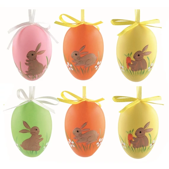 Felakasztható, műanyag tojás 6cm/6db  