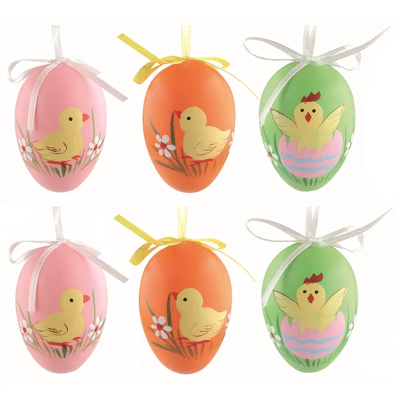 Felakasztható, műanyag tojás 6cm/6db  