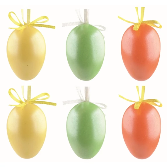 Felakasztható, műanyag tojás 6cm/6db 