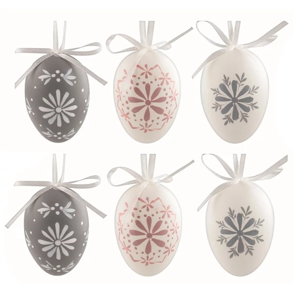 Felakasztható, műanyag tojás 6cm/6db  