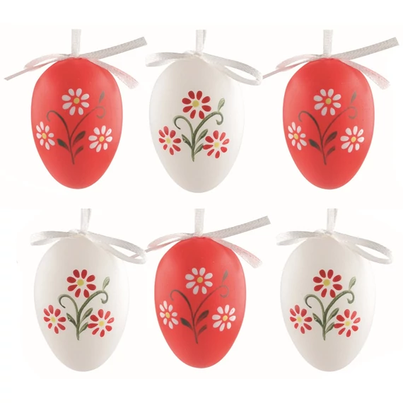 Felakasztható, műanyag tojás 6cm/6db  