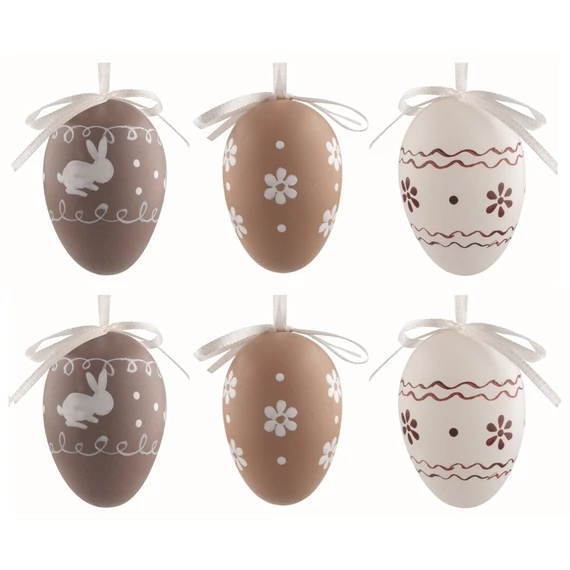  Felakasztható, műanyag tojás 6cm/6db  