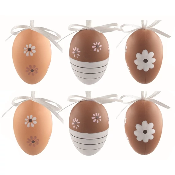  Felakasztható, műanyag tojás 6cm/6db  
