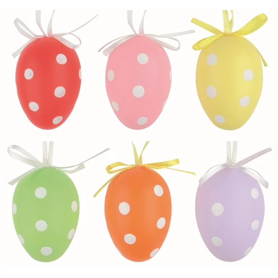 Felakasztható, műanyag tojás 6cm/6db  