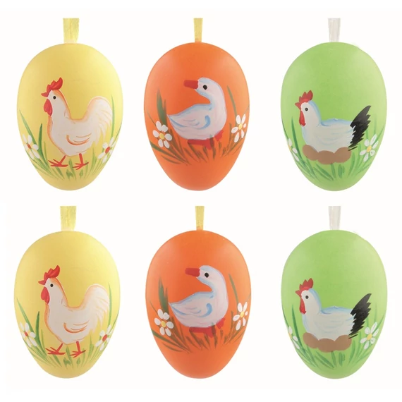 Felakasztható műanyag tojás 6cm/6db 