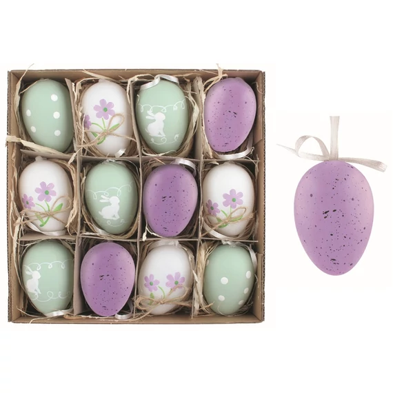  Felakasztható  műanyag tojások   6cm/12db  dobozban