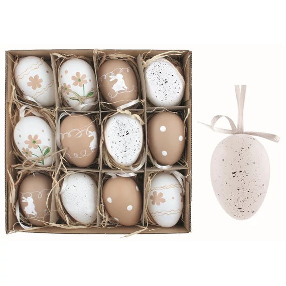  Felakasztható  műanyag tojások   6cm/12db  dobozban