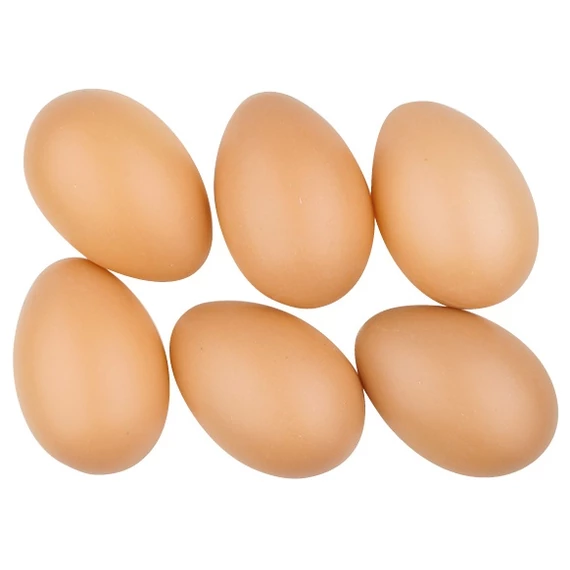 Műanyag, barna tojások 8cm/6db