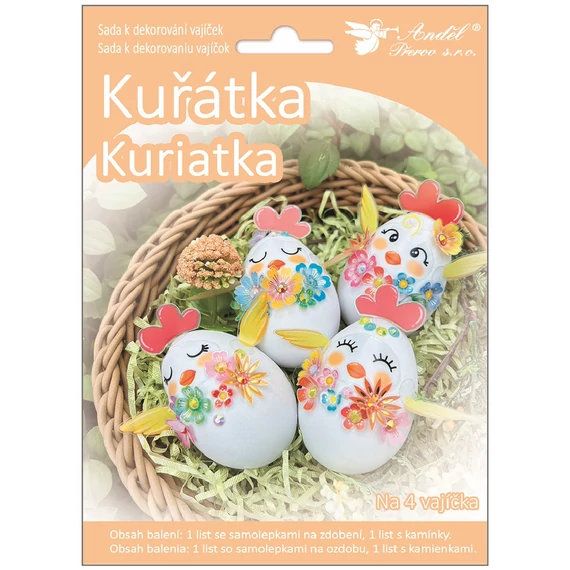 Tojásdíszítő készlet - Csibék  4db tojásra
