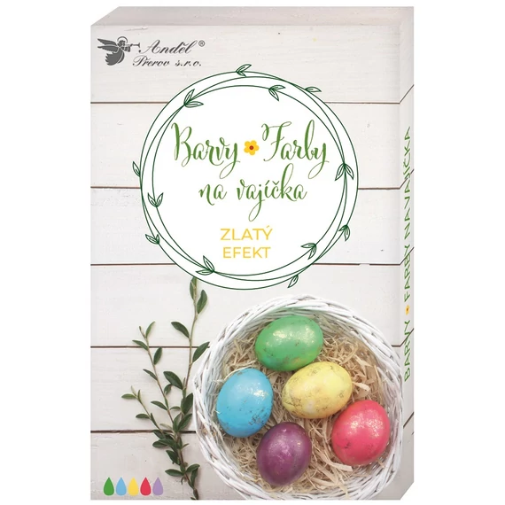 Aranyhatású tojásfesték  készlet  - 5 x 4 ml  