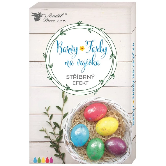  Ezüsthatású tojásfesték  készlet  - 5 x 4 ml   